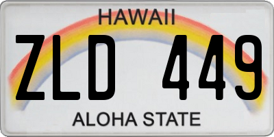 HI license plate ZLD449