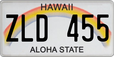 HI license plate ZLD455