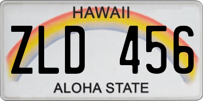 HI license plate ZLD456