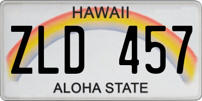 HI license plate ZLD457