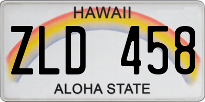 HI license plate ZLD458