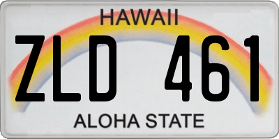 HI license plate ZLD461