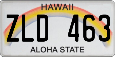 HI license plate ZLD463