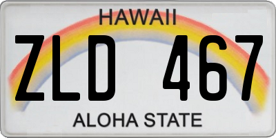 HI license plate ZLD467