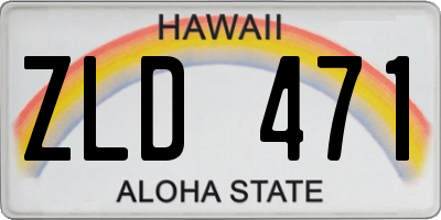 HI license plate ZLD471