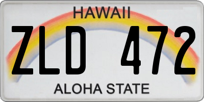 HI license plate ZLD472