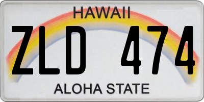 HI license plate ZLD474