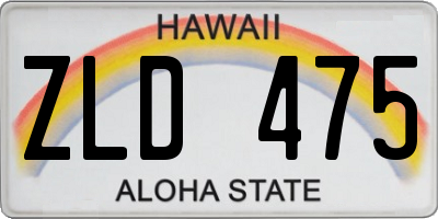 HI license plate ZLD475