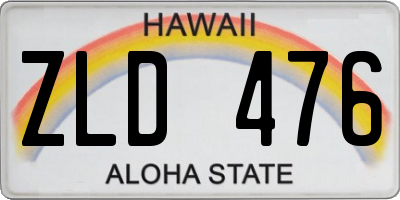 HI license plate ZLD476