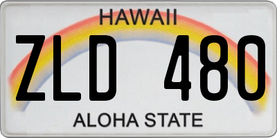 HI license plate ZLD480