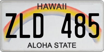 HI license plate ZLD485