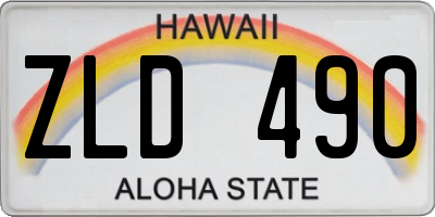 HI license plate ZLD490