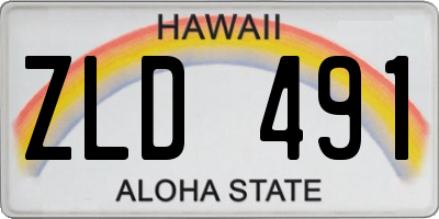 HI license plate ZLD491