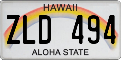 HI license plate ZLD494
