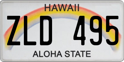 HI license plate ZLD495
