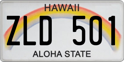 HI license plate ZLD501