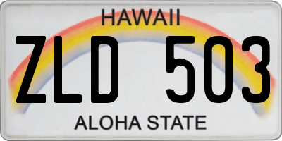 HI license plate ZLD503