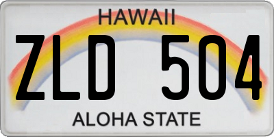 HI license plate ZLD504