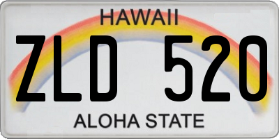 HI license plate ZLD520