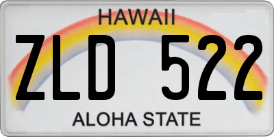 HI license plate ZLD522
