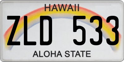 HI license plate ZLD533
