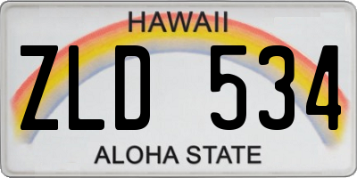 HI license plate ZLD534