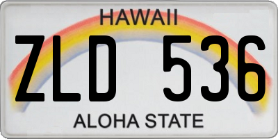 HI license plate ZLD536