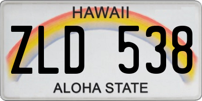 HI license plate ZLD538