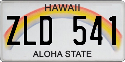 HI license plate ZLD541