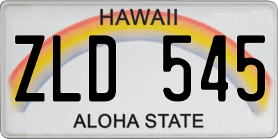 HI license plate ZLD545