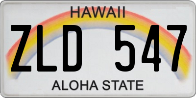 HI license plate ZLD547