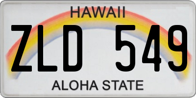 HI license plate ZLD549
