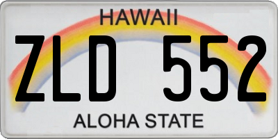 HI license plate ZLD552