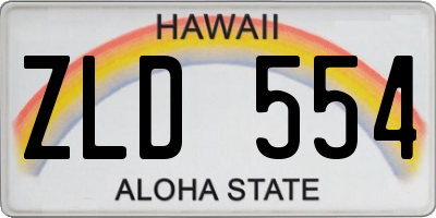 HI license plate ZLD554