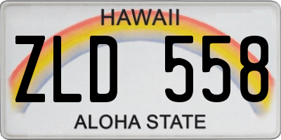 HI license plate ZLD558
