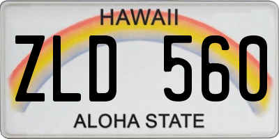 HI license plate ZLD560