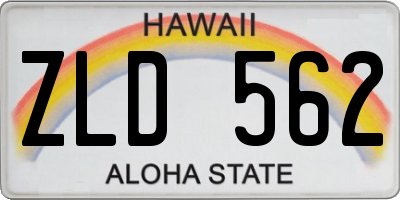 HI license plate ZLD562