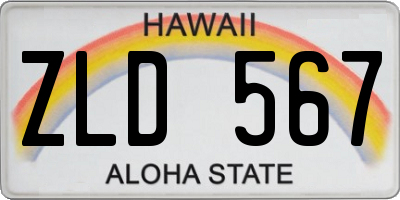 HI license plate ZLD567
