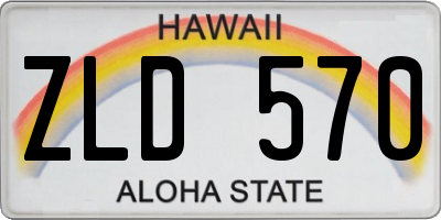 HI license plate ZLD570