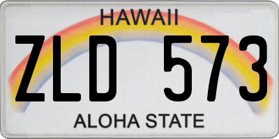 HI license plate ZLD573