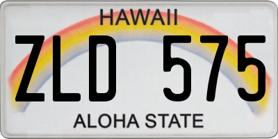HI license plate ZLD575