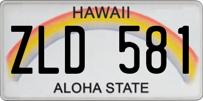HI license plate ZLD581