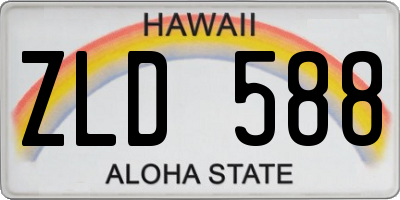 HI license plate ZLD588