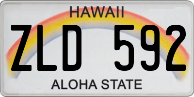 HI license plate ZLD592