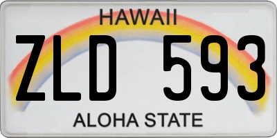 HI license plate ZLD593