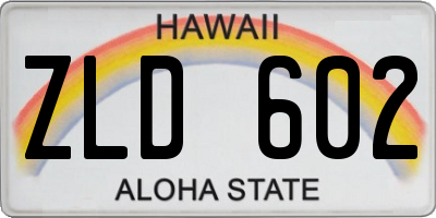 HI license plate ZLD602