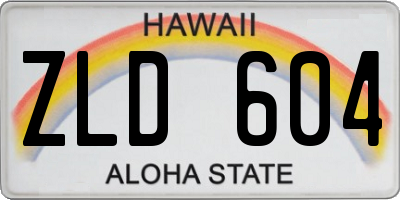 HI license plate ZLD604