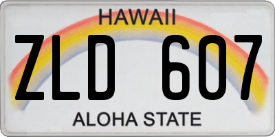 HI license plate ZLD607