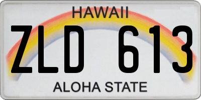HI license plate ZLD613