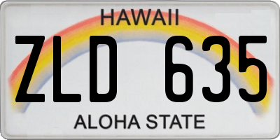 HI license plate ZLD635